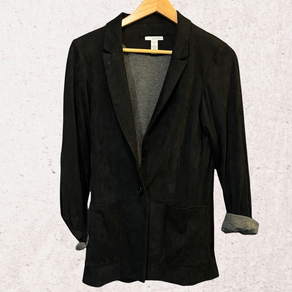 Astars Black Slim Fit Blazer Jacket